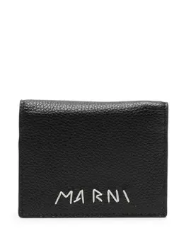 Marni кошелек с вышитым логотипом, черный
