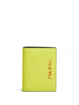 Marni кошелек с вышитым логотипом, желтый