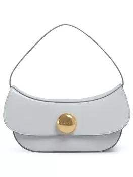 Marni кожаная сумка через плечо, серый