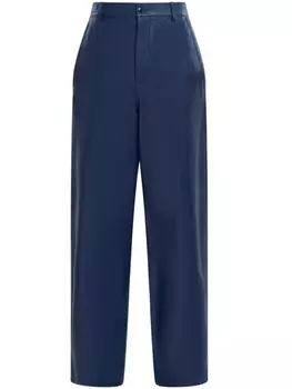 Marni кожаные брюки прямого кроя, синий