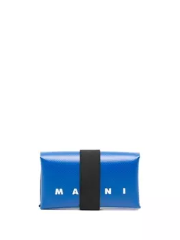 Marni logo-print smooth-grain wallet, синий