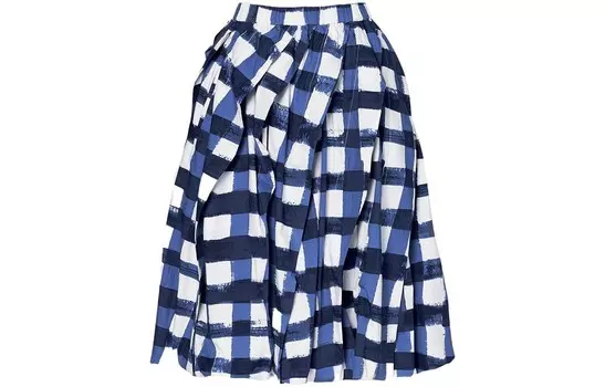 Marni Marni Co-Branding Повседневная длинная юбка женская Sea Blue Uniqlo