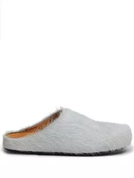 Marni мюли из телячьей кожи, серый