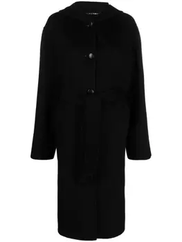 Marni однобортное пальто с капюшоном, черный