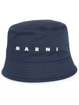 Marni панама с вышитым логотипом, синий