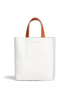 Marni panelled leather tote, белый