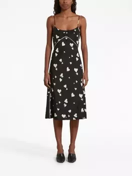 Marni платье-комбинация Bunch of Hearts, черный
