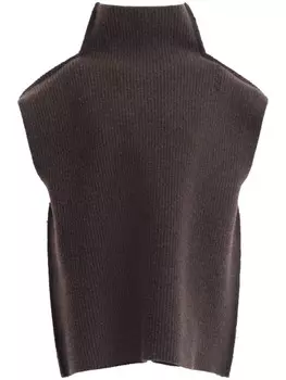 Marni платье мини с высоким воротником, коричневый