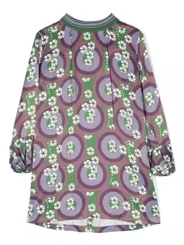 Marni платье с абстрактным принтом, фиолетовый