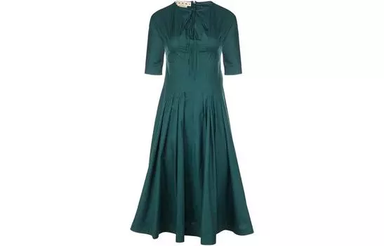 MARNI Платье с короткими рукавами женское зеленое