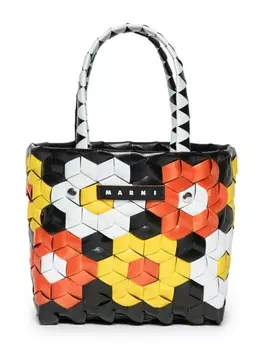 Marni плетеная сумка-тоут, черный