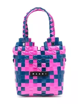 Marni плетеная сумка-тоут Diamond Basket, розовый