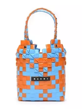 Marni плетеная сумка-тоут Diamond Basket, синий