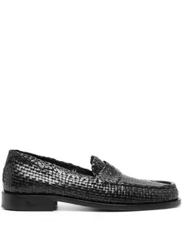 Marni плетеные лоферы, черный