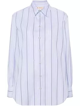 Marni полосатая рубашка с прямым воротником, синий