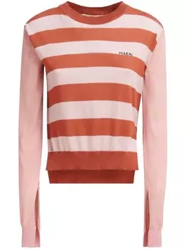 Marni полосатый хлопковый джемпер, розовый