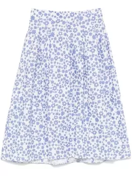 Marni поплиновая юбка миди, белый