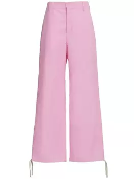 Marni прямые брюки с вышитым логотипом, белый