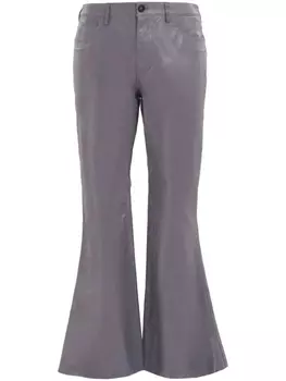 Marni расклешенные кожаные брюки, серый