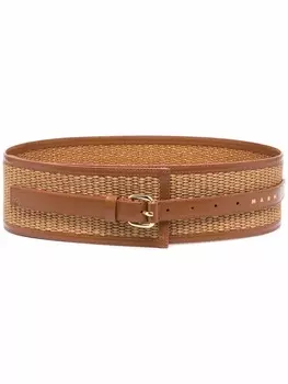 Marni ремень из рафии с пряжкой, коричневый
