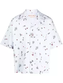 Marni рубашка Magic Garden с короткими рукавами, синий