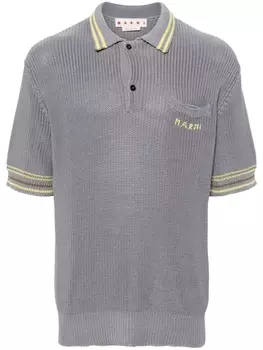 Marni рубашка поло крупной вязки, серый