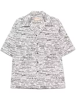 Marni рубашка с логотипом, белый