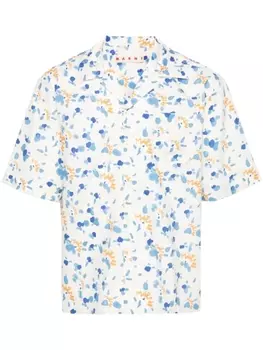 Marni рубашка с логотипом, нейтральный цвет