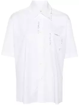 Marni рубашка с вышитым логотипом, белый