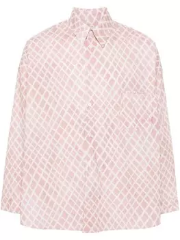 Marni рубашка с вышитым логотипом, розовый