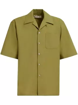 Marni рубашка Tropical из вирджинской шерсти, зеленый