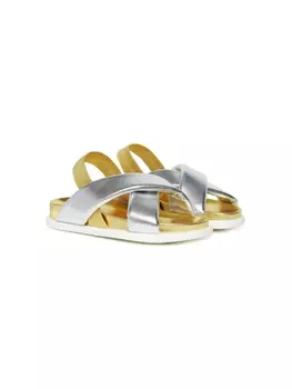 Marni сандалии из искусственной кожи, серебристый