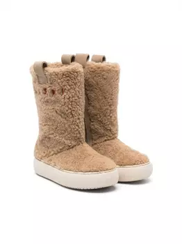 Marni сапоги из шерпы, коричневый