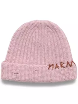 Marni шапка-бини с вышитым логотипом, розовый