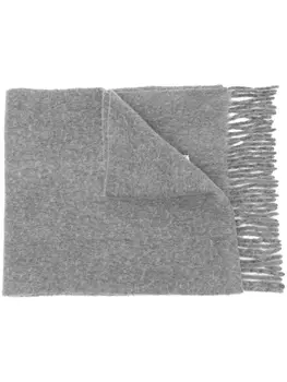 Marni шарф с бахромой, серый