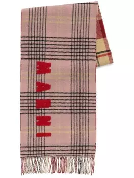 Marni шарф с логотипом, розовый