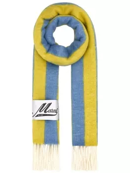 Marni шарф в полоску, синий