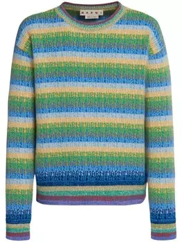 Marni шерстяной свитер с логотипом, синий