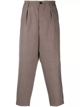 Marni шерстяные брюки прямого кроя, коричневый