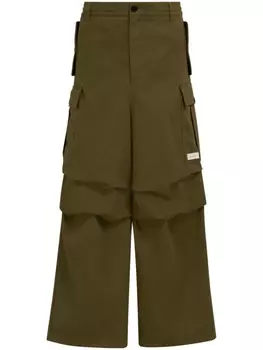 Marni широкие брюки карго, зеленый