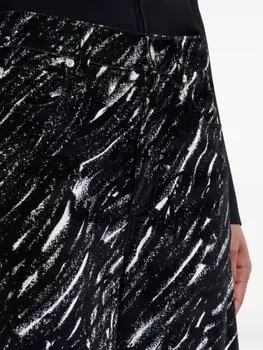 Marni широкие брюки с графичным принтом, черный