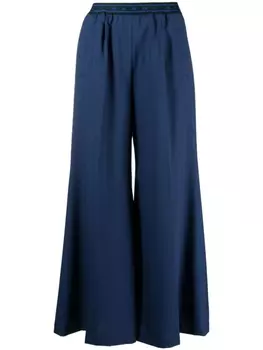 Marni широкие брюки с логотипом, синий