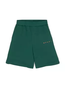 Marni шорты с логотипом, зеленый