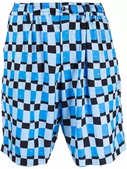 Marni шорты в клетку, синий