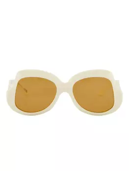 Marni солнцезащитные очки в массивной оправе, нейтральный