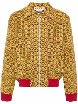 Marni спортивная куртка с узором, желтый