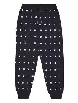 Marni спортивные брюки с логотипом, черный