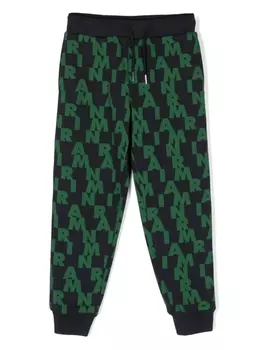 Marni спортивные брюки с логотипом, зеленый