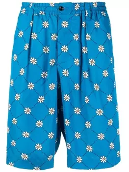 Marni спортивные шорты с принтом, синий