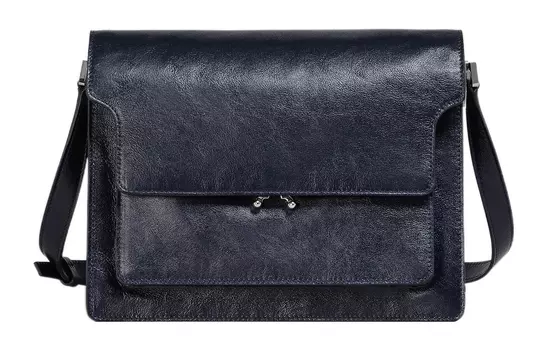 MARNI Сумка через плечо из телячьей кожи Trunk, мужская, синяя